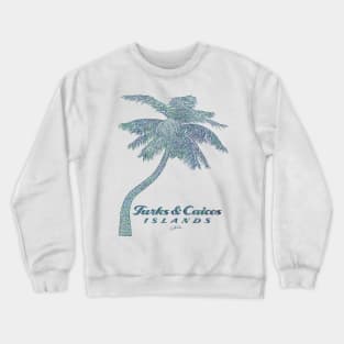 Turks & Caicos Islands Palm Tree (Distressed) Crewneck Sweatshirt